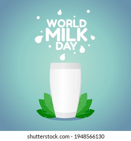 vector graphic of world milk day good for world milk day celebration. flat design. flyer design.flat illustration.