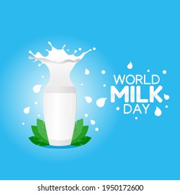 gráfico vectorial del día mundial de la leche bueno para la celebración del Día Mundial de la Leche. diseño plano. diseño de volante.ilustración plana.	
