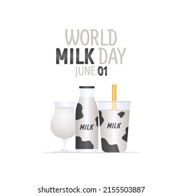 vector graphic of world milk day good for world milk day celebration. flat design. flyer design.flat illustration.