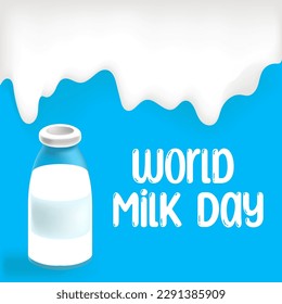 gráfico vectorial del día mundial de la leche bueno para la celebración del Día Mundial de la Leche. diseño plano. diseño de volante.ilustración plana.