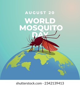 vector graphic of World Mosquito Day good for World Mosquito Day celebration. flat design. flyer design.flat illustration.