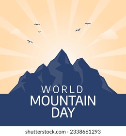 gráfico vectorial del Día Mundial de las Montañas bueno para la celebración del Día Mundial de las Montañas. diseño plano. diseño de volante.ilustración plana.