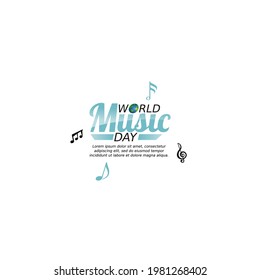 vector graphic of world music day good for world music day celebration. flat design. flyer design.flat illustration.