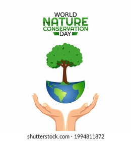 vector graphic of world nature conservation day good for world nature conservation day celebration. flat design. flyer design.flat illustration.