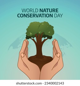 vector graphic of World Nature Conservation Day good for World Nature Conservation Day celebration. flat design. flyer design.flat illustration.