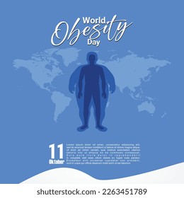 vector graphic of world obesity day good for world obesity day celebration. flat design. flyer design.flat illustration.