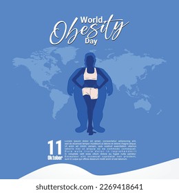 vector graphic of world obesity day good for world obesity day celebration. flat design. flyer design.flat illustration.