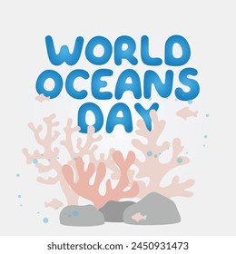 vector graphic of World Oceans Day ideal for World Oceans Day celebration.