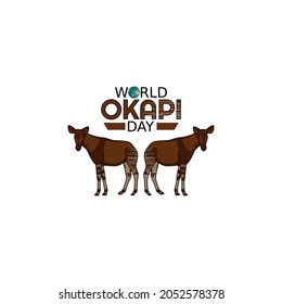vector graphic of world okapi day good for world okapi day celebration. flat design. flyer design.flat illustration.