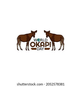 vector graphic of world okapi day good for world okapi day celebration. flat design. flyer design.flat illustration.