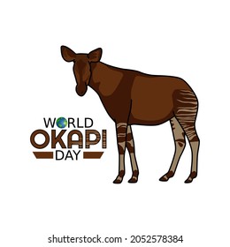 vector graphic of world okapi day good for world okapi day celebration. flat design. flyer design.flat illustration.