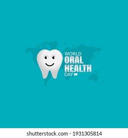 vector graphic of world oral health day good for world oral health day celebration. flat design. flyer design.flat illustration.