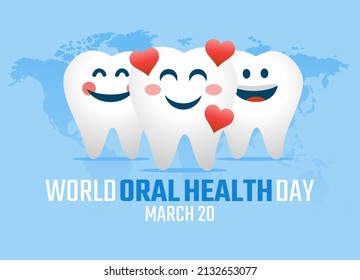 vector graphic of world oral health day good for world oral health day celebration. flat design. flyer design.flat illustration.