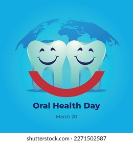 vector graphic of world oral health day good for world oral health day celebration. flat design. flyer design.flat illustration.