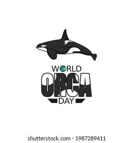 vector graphic of world orca day good for world orca day celebration. flat design. flyer design.flat illustration.