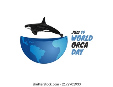 vector graphic of world orca day good for world orca day celebration. flat design. flyer design.flat illustration.