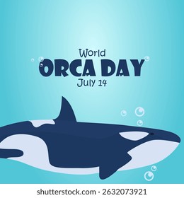 Vektorgrafik des Welt-Orca-Tages, ideal für die Feier zum Welt-Orca-Tag.
