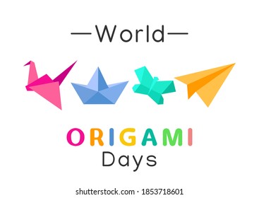 Vektorgrafik des Welt-Origami-Tag gut für die Welt-Origami-Tag-Feier. flaches Design. flyer design.flache Illustration.