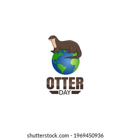 vector graphic of world otter day good for world otter day celebration. flat design. flyer design.flat illustration.