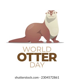 gráfico vectorial del Día Mundial del Otter bueno para la celebración del Día Mundial del Otter. diseño plano. diseño de volante.ilustración plana.