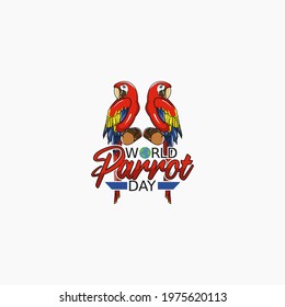 vector graphic of world parrot day good for world parrot day celebration. flat design. flyer design.flat illustration.