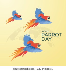 vector graphic of World Parrot Day good for World Parrot Day celebration. flat design. flyer design.flat illustration.