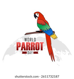 Vector graphic of World Parrot Day for World Parrot Day celebration.