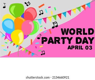 Vector graphic of world party day for world party day celebration. flat design. flyer design. flat illustration. April 03