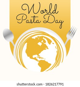 Vector graphic of world pasta day good for world pasta day celebration. flat design. flyer design.flat illustration.