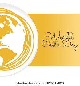 Gráfico vectorial del día mundial de la pasta bueno para la celebración del día mundial de la pasta. diseño plano. diseño de volante.ilustración plana.
