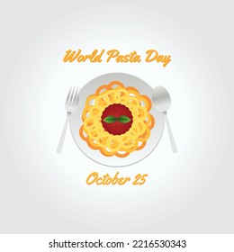 vector graphic of world pasta day good for world pasta day celebration. flat design. flyer design.flat illustration.