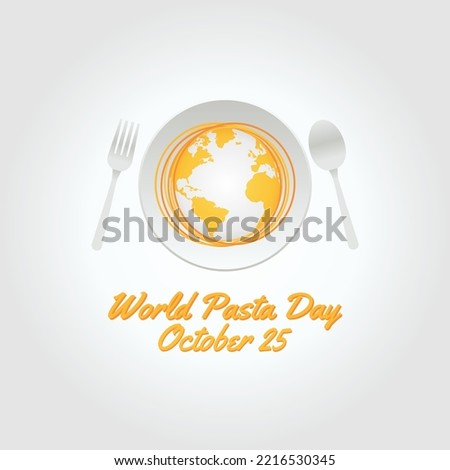 vector graphic of world pasta day good for world pasta day celebration. flat design. flyer design.flat illustration.