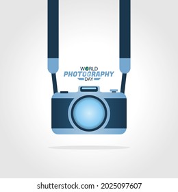 vector graphic of world photography day good for world photography day celebration. flat design. flyer design.flat illustration.