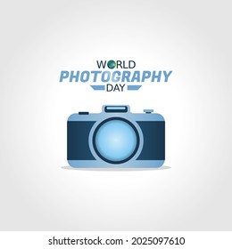 vector graphic of world photography day good for world photography day celebration. flat design. flyer design.flat illustration.