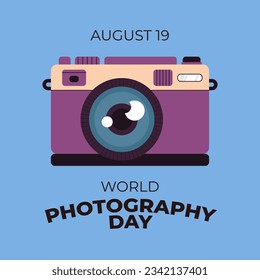 vector graphic of World Photography Day good for World Photography Day celebration. flat design. flyer design.flat illustration.