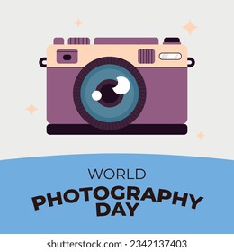 vector graphic of World Photography Day good for World Photography Day celebration. flat design. flyer design.flat illustration.