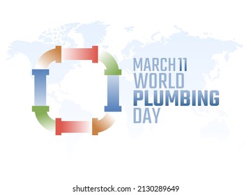 vector graphic of world plumbing day good for world plumbing day celebration. flat design. flyer design.flat illustration.