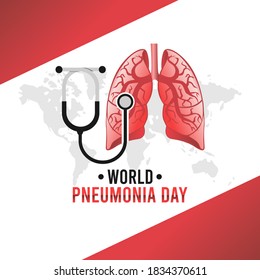 vector graphic of world pneumonia day good for world pneumonia day celebration. flat design. flyer design.flat illustration.