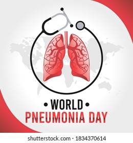 vector graphic of world pneumonia day good for world pneumonia day celebration. flat design. flyer design.flat illustration.