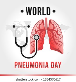 vector graphic of world pneumonia day good for world pneumonia day celebration. flat design. flyer design.flat illustration.