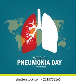 vector graphic of World Pneumonia Day good for World Pneumonia Day celebration. flat design. flyer design. flat illustration. Simple and elegant design