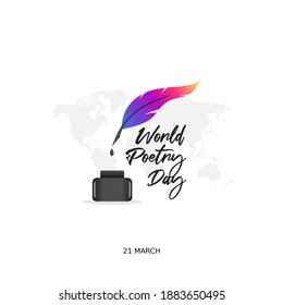 Vector Graphic Of World Poetry Day Good For World Poetry Day Celebration. Flat Design. Flyer Design.flat Illustration.