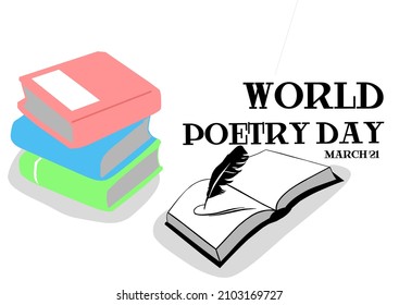 Vector Graphic Of World Poetry Day Good For World Poetry Day Celebration. Flat Design. Flyer Design.flat Illustration.