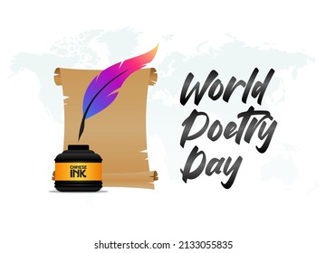 Vector Graphic Of World Poetry Day Good For World Poetry Day Celebration. Flat Design. Flyer Design.flat Illustration.