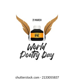 Vector Graphic Of World Poetry Day Good For World Poetry Day Celebration. Flat Design. Flyer Design.flat Illustration.