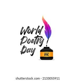 Vector Graphic Of World Poetry Day Good For World Poetry Day Celebration. Flat Design. Flyer Design.flat Illustration.