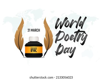 Vector Graphic Of World Poetry Day Good For World Poetry Day Celebration. Flat Design. Flyer Design.flat Illustration.