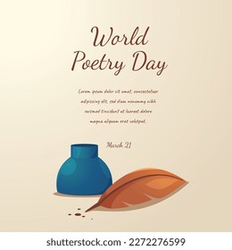 vector graphic of world poetry day good for world poetry day celebration. flat design. flyer design.flat illustration.