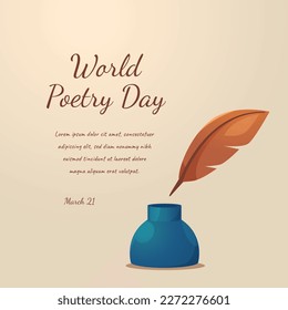 gráfico vectorial del día de la poesía mundial bueno para la celebración del Día de la poesía mundial. diseño plano. diseño de volante.ilustración plana.