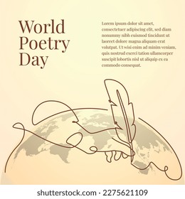 vector graphic of world poetry day good for world poetry day celebration. flat design. flyer design.flat illustration.